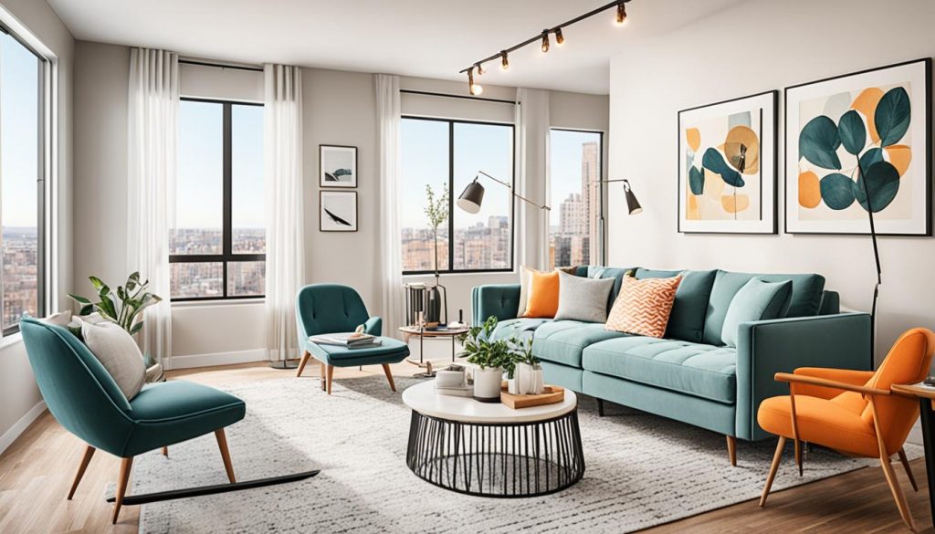 living-room-furniture-teel-and-orange